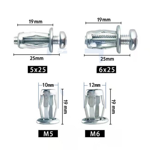 5 st/pack Kronbladnitar Låsmutter 5 SET M4X20MM 5 SET M4X20MM 5 Sets M4x20mm
