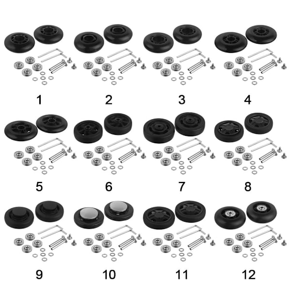 2 stk Udskift hjul Rejsebagage hjul 1 1 1