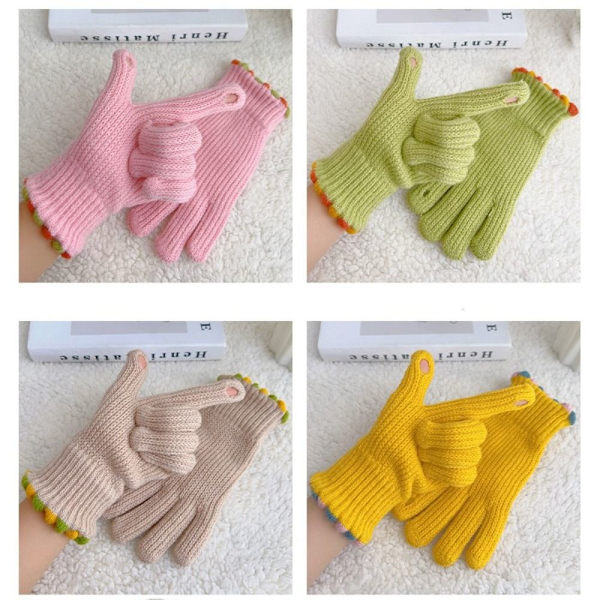Full Finger Handsker Strikkede Stretch Handsker GUL yellow