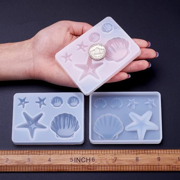 5 st Starfish Shell Smycken Silikon Molds Seashell Silikon