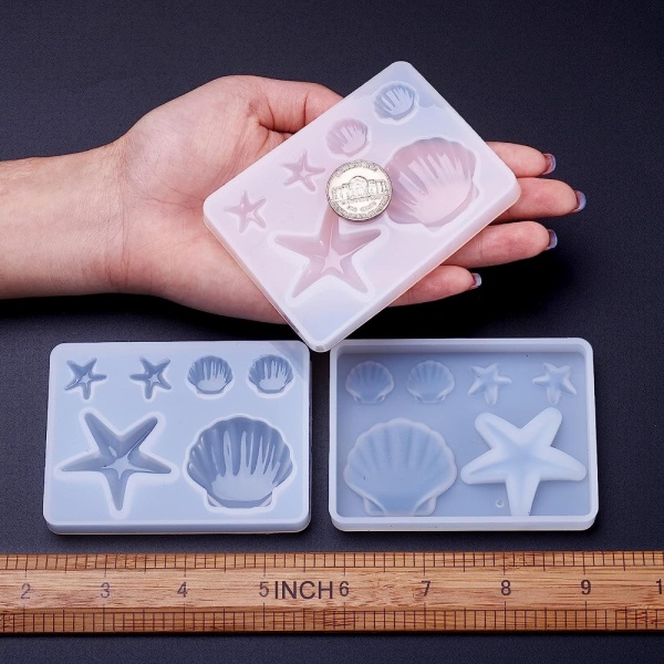 5kpl Starfish Shell Korut Silikoni Molds Seashell Silikoni