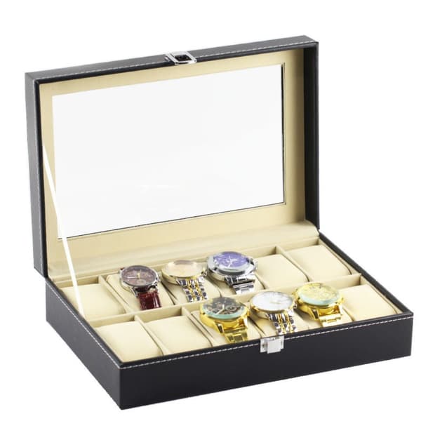 12 Grids Watch Display Storage Box Smycken Collection