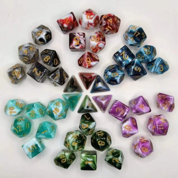 7 kpl / set DND Dice Polyhedral Dice STYLE 1 STYLE 1 Style 1