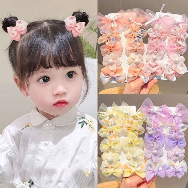 10 kpl Bow Hair Clip Flower Hair Clip PINK pink