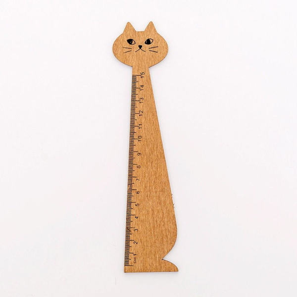5 STK Cat Shape Linjal Dyr Rett Linjal GUL Yellow
