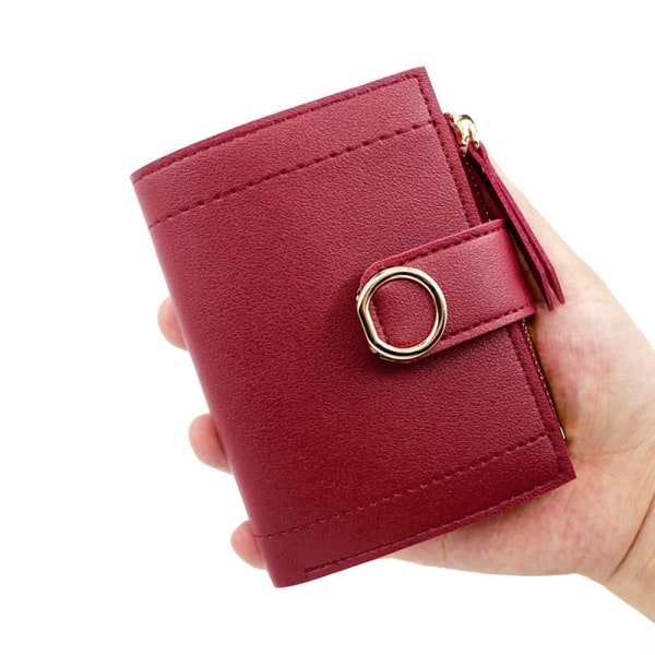 Kvinnor kort plånbok damer clutch väska RÖD Red