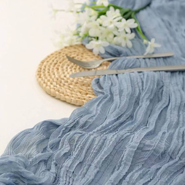 Bohemian Table Flag Twists Duk LYS BLÅ light blue