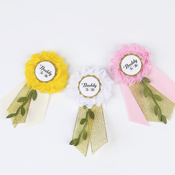 Velkommen Nyfødte Elastisk Belte Chiffon Blomster Linje HVIT White