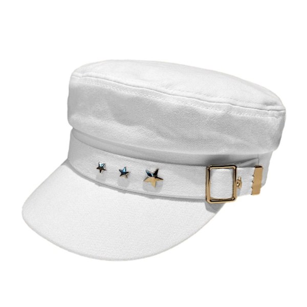 Baret Hat Ottekantet Kasket HVID White