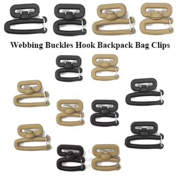 Webbing Spännen Krok Ryggsäck Väska Clips KHAKI 25 TILL 38MM Khaki 25 to 38mm