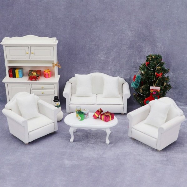 4st Träbord Dollhouse Soffkudde 15 15 15