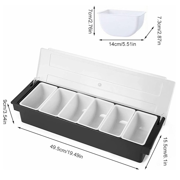 Delt fruktboks Krydderbeholder 5 RETTER 5 RETTER 5 grids