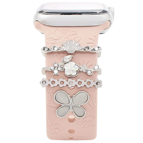 Watch Band Ornament Dekorativ Ring SILVER Silver