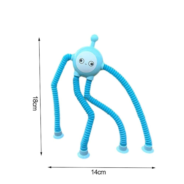 Teleskopisk Pop Tube Toy Spring Tube Toy BLÅ Blue