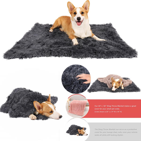 Pet Fleece pledd Hundetrekk pledd BRUN 78X54CM Brown 78x54cm