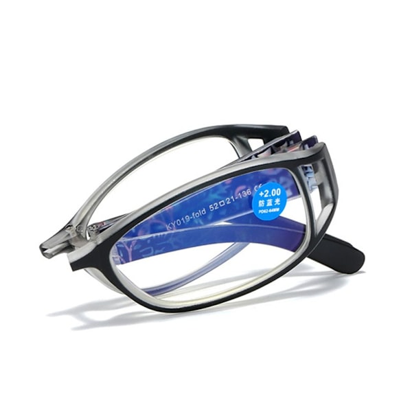 Anti-blått ljus Läsglasögon Fyrkantiga glasögon LILA Purple Strength 250