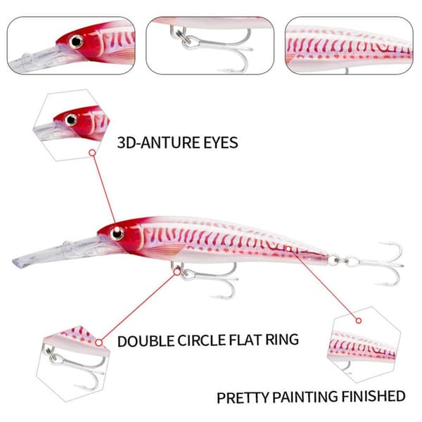 sjunkande Minnow Baits Fish Hooks E E E