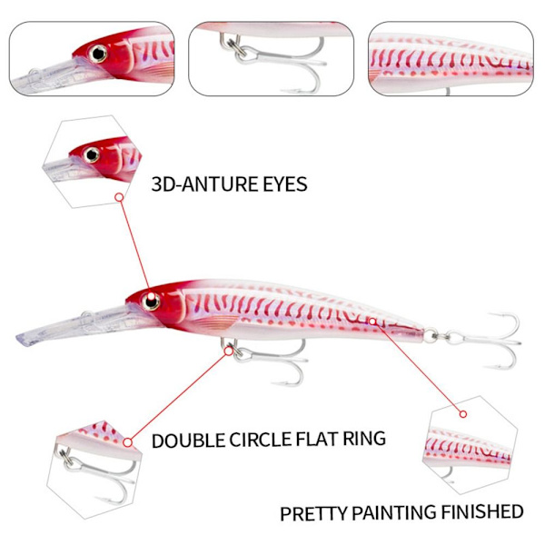 synkende Minnow Baits fiskekroker E E E