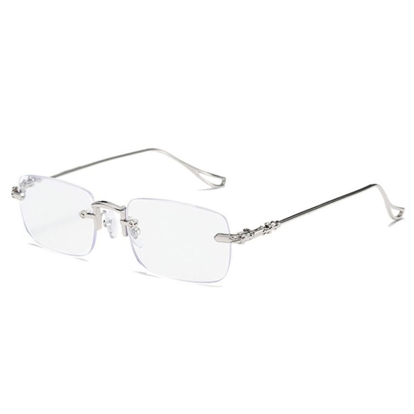 Anti-Blue Light lukulasit Neliömäiset silmälasit SILVER Silver Strength 100