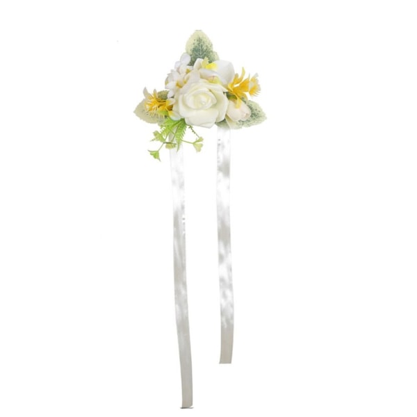 Rose Wrist Braset Bride Wrist Flowers VALKOINEN White