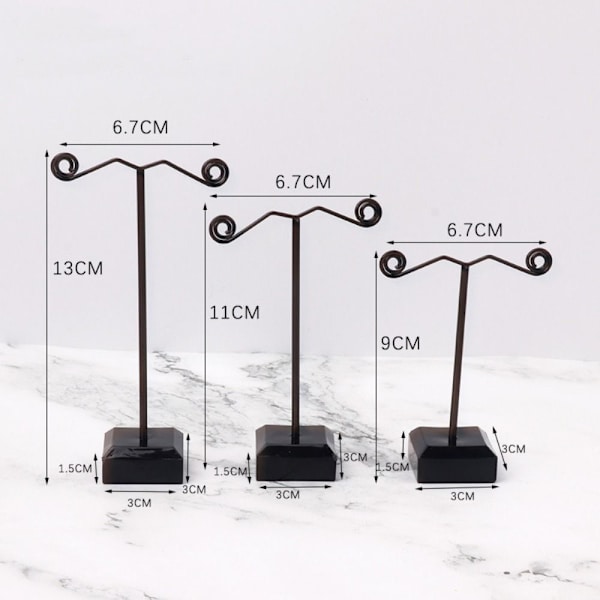 3 stk Smykke Display Stand Smykkehylde SORT black