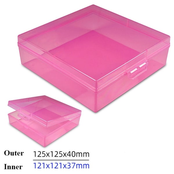 Förvaringslåda Smycken Pärlor Behållare ROSA 125X125X40MM Pink 125x125x40mm