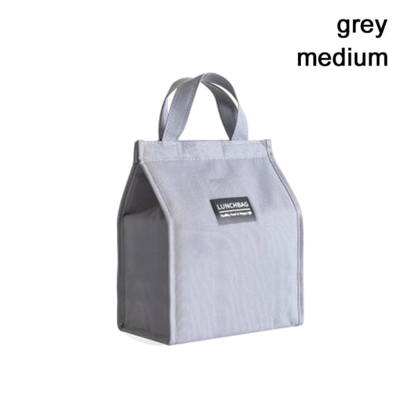 Isoleret Thermal Bag Køler Madpose GRÅ MELLEM grey medium