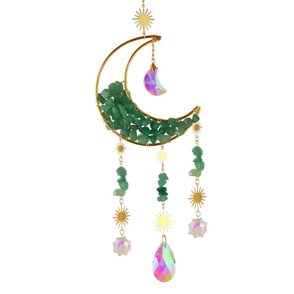 Crystal Moon Wind Chime GRØNN green