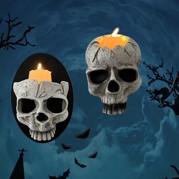 Skull lysestake Halloween lysestake 1 1 1
