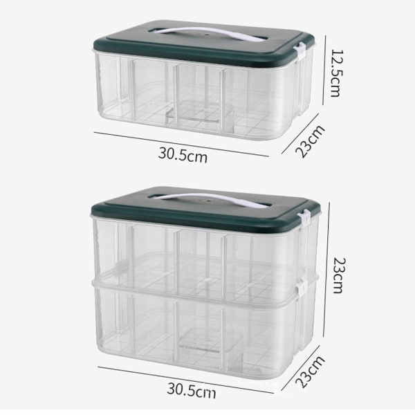 Leksaker Förvaringslåda Diverse Container GRÖN 2 LAYER 2 LAYER Green 2 layer-2 layer