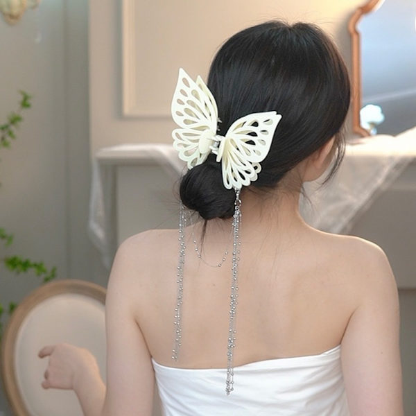 Butterfly Tupsu Hair Claw Ponytail Claw Clip MUSTA black