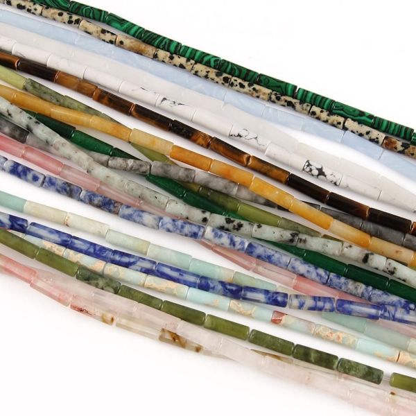13x4 mm Naturstenar Tube Bead Göra själv smycken 5 5 5