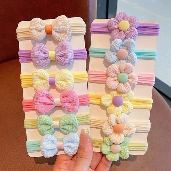 3 stk søde piger blomsterhårbånd Candy Elastisk sløjfe hårbånd flower