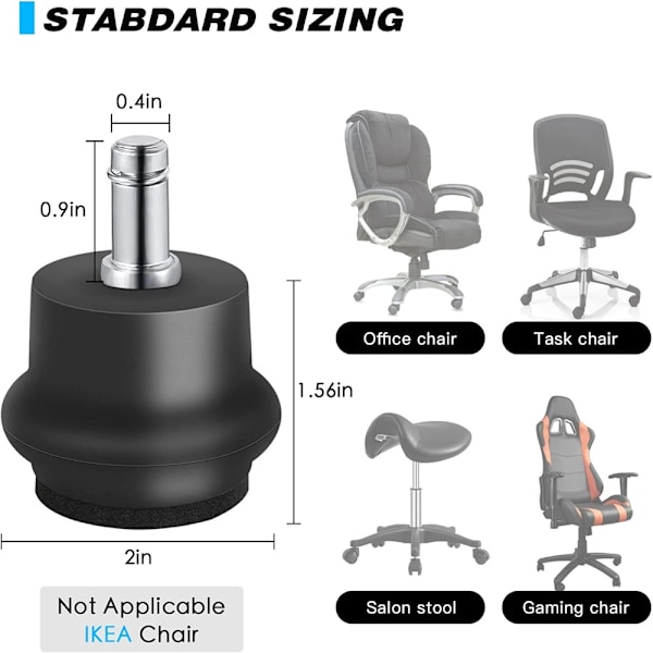 Caster Wheels Kontorstol Sæde Udskiftning Reservedel