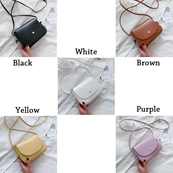 Kvinnliga Simple Pure Color Crossbody-väskor vit