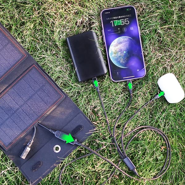 Fleksibel Solcellepanel Power Bank 7W-SORT 7W-SORT 7W-Black