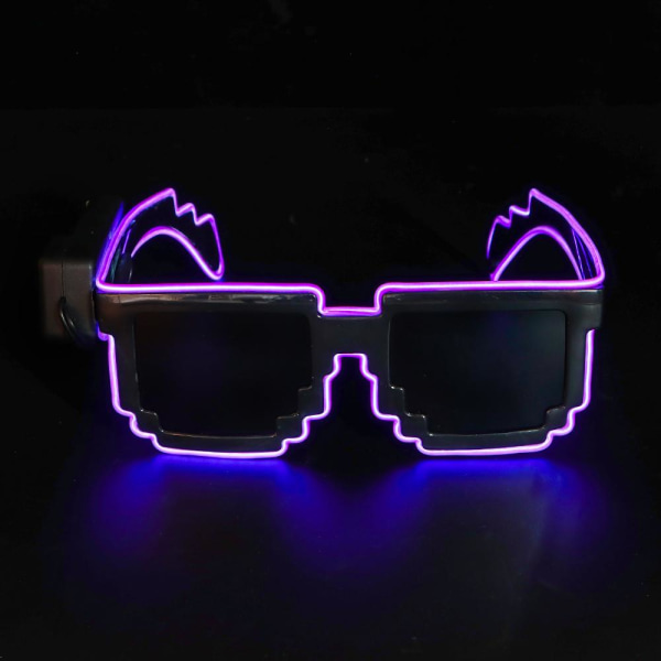 Mosaikk LED-briller LED-opplyste briller Glow in the Dark BLÅ Blue