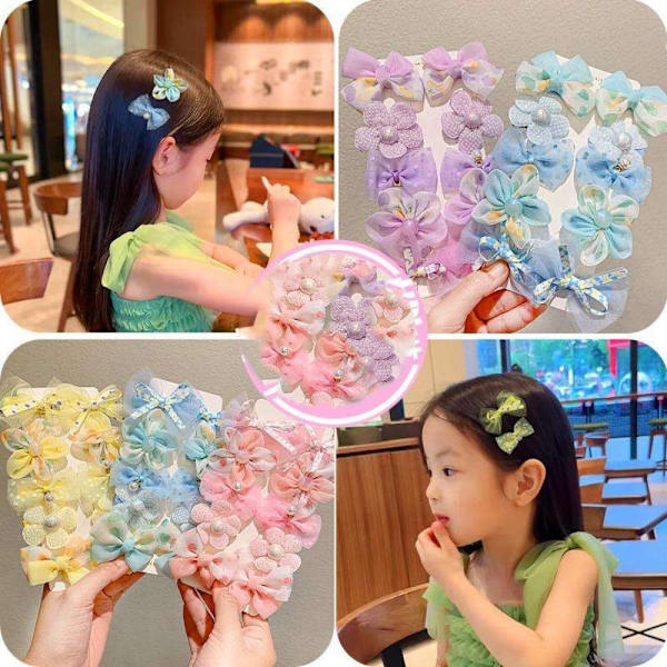 10 kpl Bow Hair Clip Flower Hair Clip PINK pink