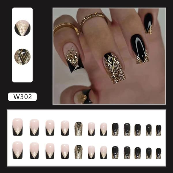 24st False Nails Long Square W302 W302 W302