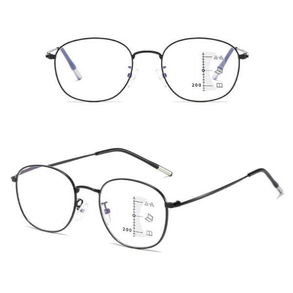 Anti-Blue Light Läsglasögon Runda glasögon SVART STYRKA Black Strength 150