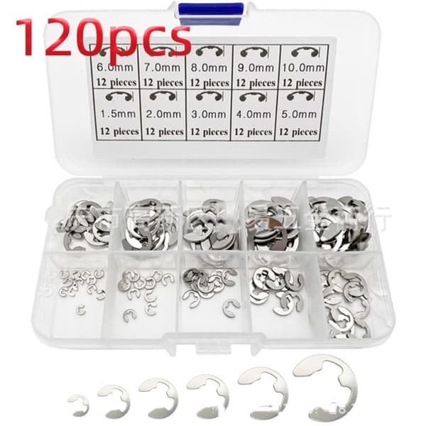 200 st Låsringar E-Clip Circlip Snap Ring Set