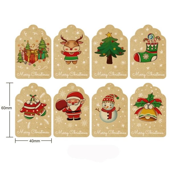 250/300 STK Merry Christmas-klistremerker Xmas-forseglingsetikett 2 2 2