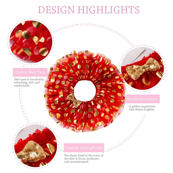 Tutu Skirt Dance Pettiskirt RED L Red L