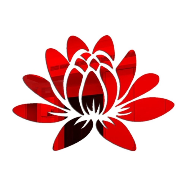 Mirror Surface Stickers Blooming Lotus Miroor Decal RØD red