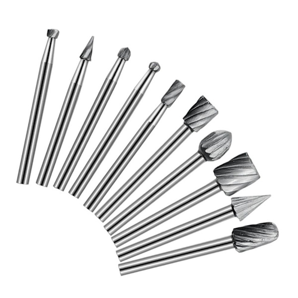 Drill Bits Kit Rotary Burr Tool GULL 10 STK gold 10pcs