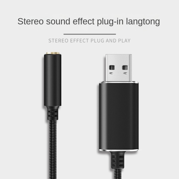 Usb lydkort Computer lydkort SORT Black