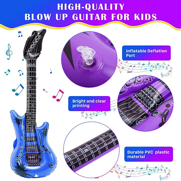 6 st uppblåsbar gitarr rockgitarrleksak RANDOM COLORB B Random ColorB