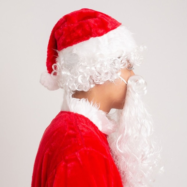 Julemanden Falsk skæg Hvidt skæg Dress Up Rekvisitter