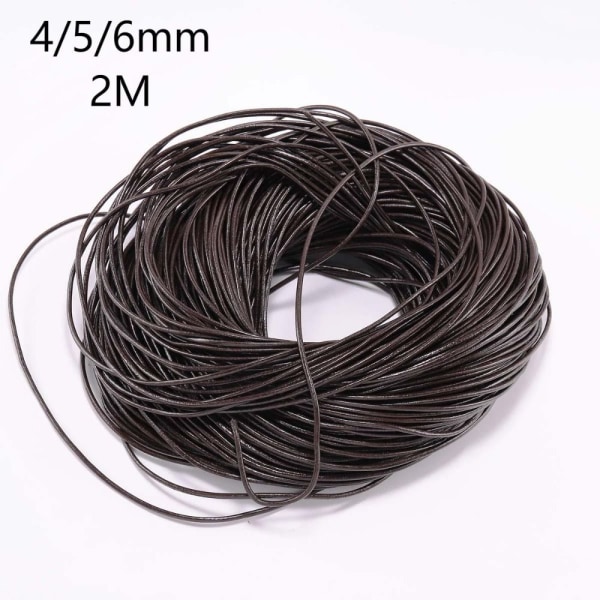 2 Meter Rund Stringstreng Halskjede Armbånd Tau KHAKI 5MM 5MM khaki 5mm-5mm