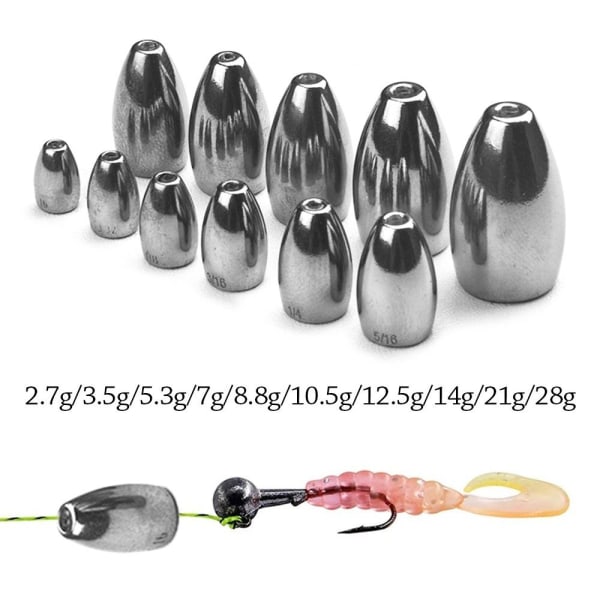 1/2/5 kpl Fishing Tungsten fall Sinker 12.5G-2PCS 12.5G-2PCS 12.5g-2pcs